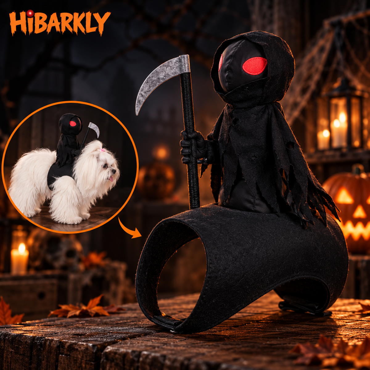 HiBarkly™ Grim Reaper Rider Costume for Dogs & Cats