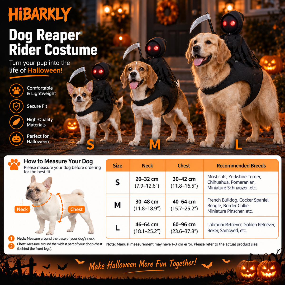 HiBarkly™ Grim Reaper Rider Costume for Dogs & Cats